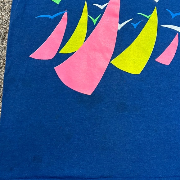 vintage shirt mens medium blue short sleeve Pensacola beach FL single stitch USA - Picture 3 of 10